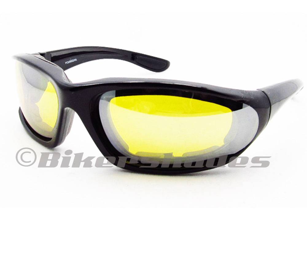 Anti Glare Mirror Tinted Yellow Night Vision Motorcycle Glasses Goggles