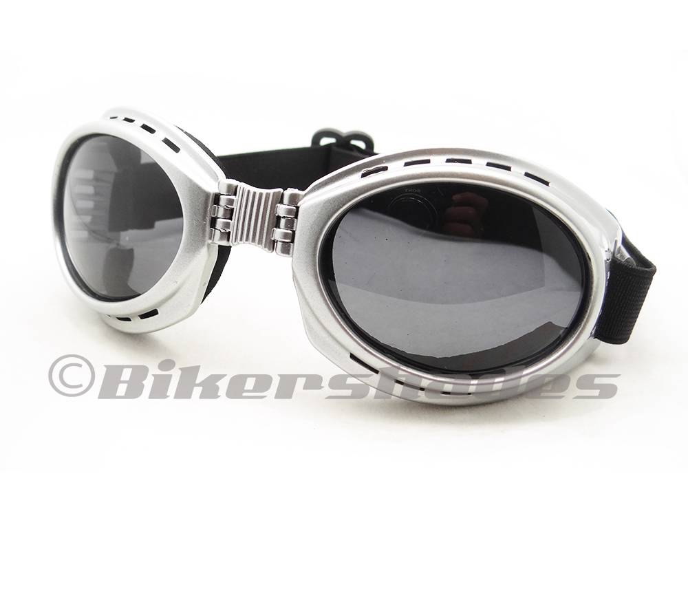 Anti Glare Polarized Motorcycle Goggles Fold Up Anti Fog Vented Design