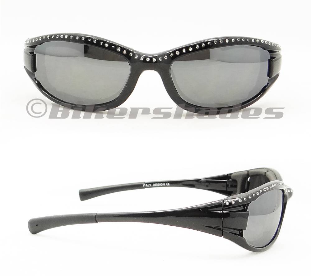 Motorcycle Sunglasses Biker Glasses Goggles Women Girl Rhinestone Small