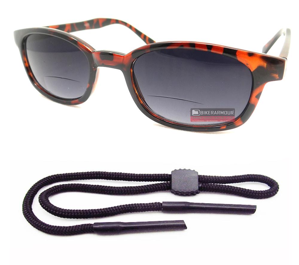 Motorcycle Old School Biker Bifocal Sun Readers Classic Square Sunglasses Strap eBay