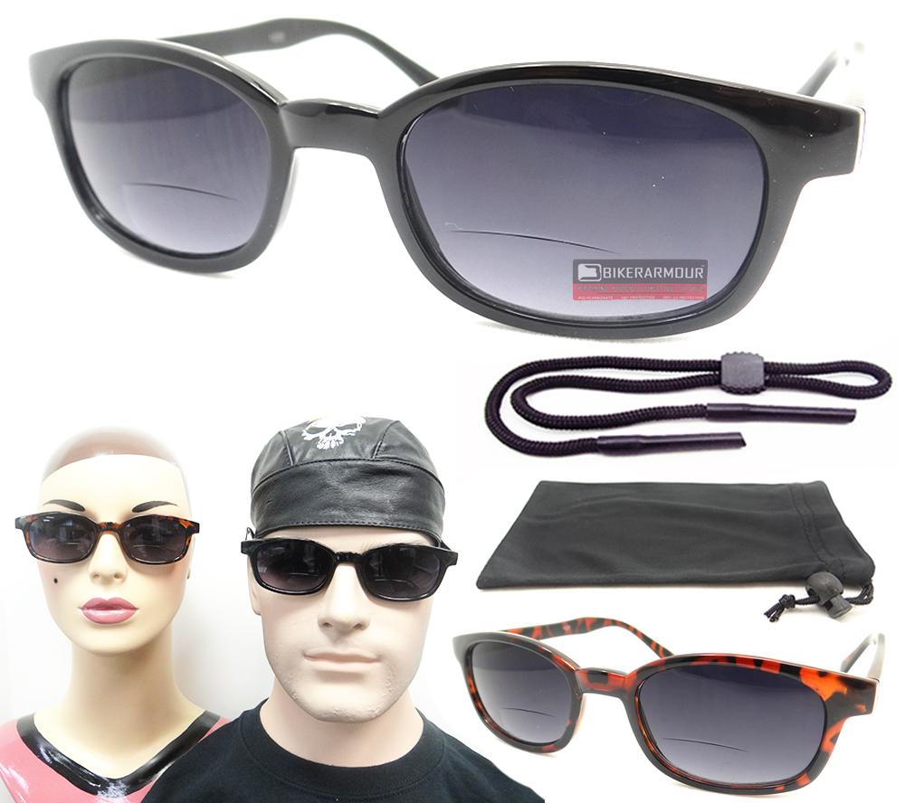 Motorcycle Old School Biker Bifocal Sun Readers Classic Square Sunglasses Strap eBay