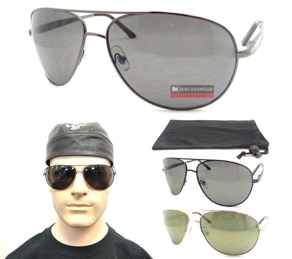 Motorcycle Aviator Big & Tall Sunglasses Extra Large Fit Wide Metal