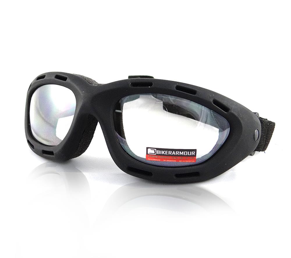 Night Riding YELLOW CLEAR Lens Motorcycle Goggles Foam Padded Biker Glasses