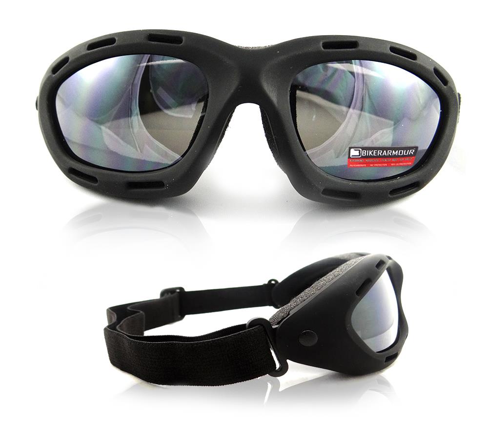 Night Riding YELLOW CLEAR Lens Motorcycle Goggles Foam Padded Biker