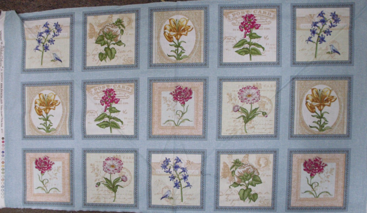 Country Quilting Cotton Sewing Fabric Panel New Arboretum Floral