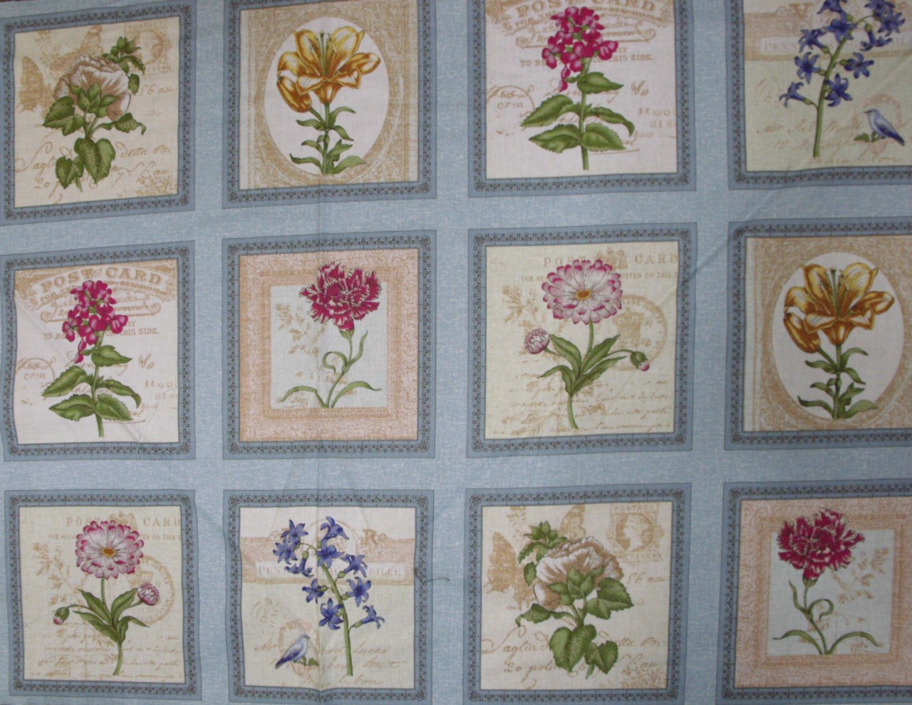 Country Quilting Cotton Sewing Fabric Panel New Arboretum Floral Panel