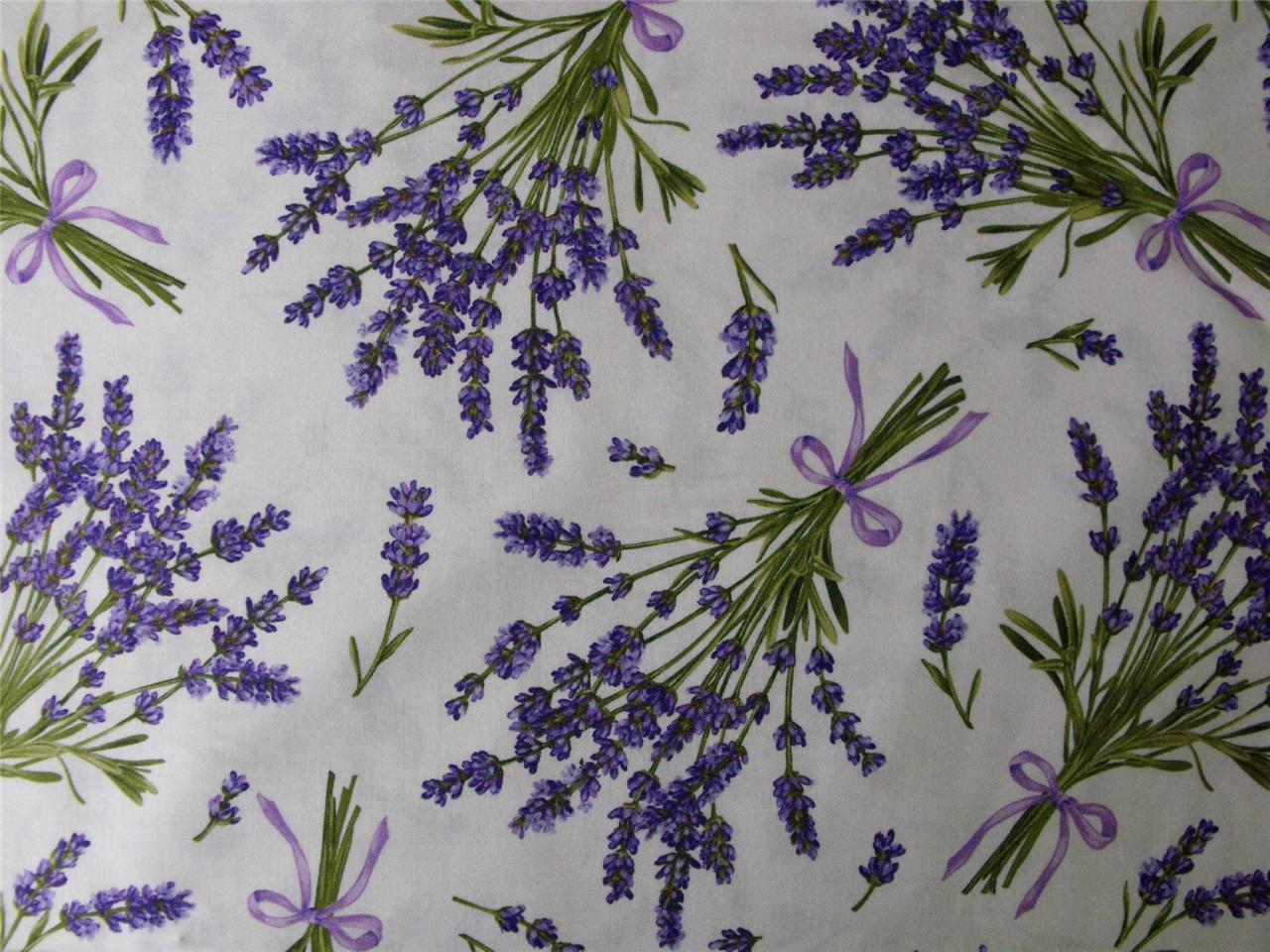 Patchwork Quilting Fabric Lavendar Bunches Lavender Cotton Quilt