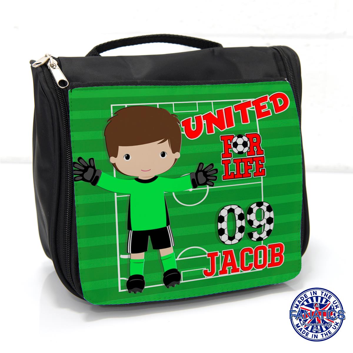 Manchester Football Wash Bag Boys Sleepover Toiletry Case *Personalised