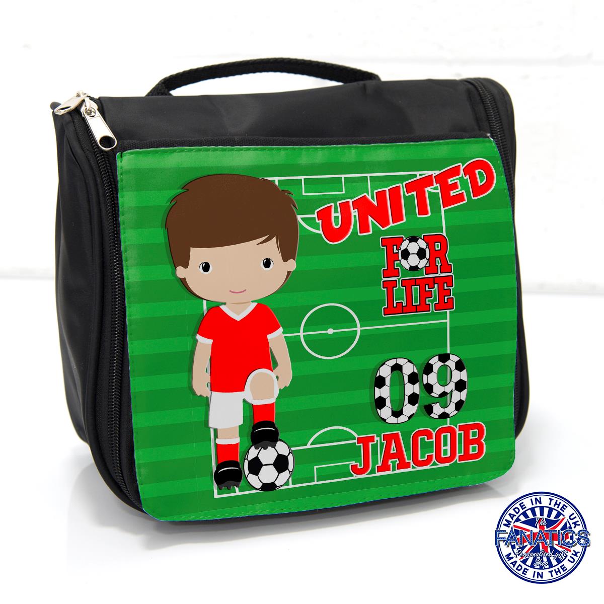 Manchester Football Wash Bag Boys Sleepover Toiletry Case *Personalised
