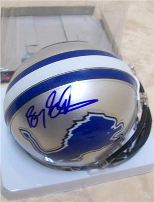 Barry Sanders Autographed Detroit Lions Mini Helmet COA