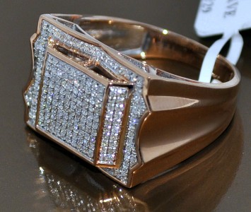 Rose gold diamond pinky ring best sale