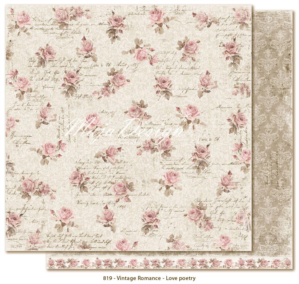 Maja Design 12 x 12 Vintage Romance Scrapbook Paper Pick from Drop