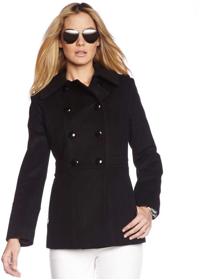 michael kors wool blend double breasted peacoat