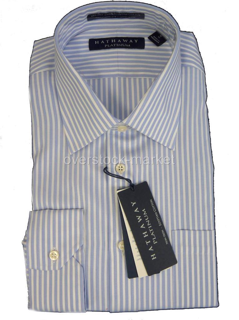 NEW MEN'S HATHAWAY 100 EGYPTIAN COTTON NONIRON DRESS SHIRTS! VARIETY
