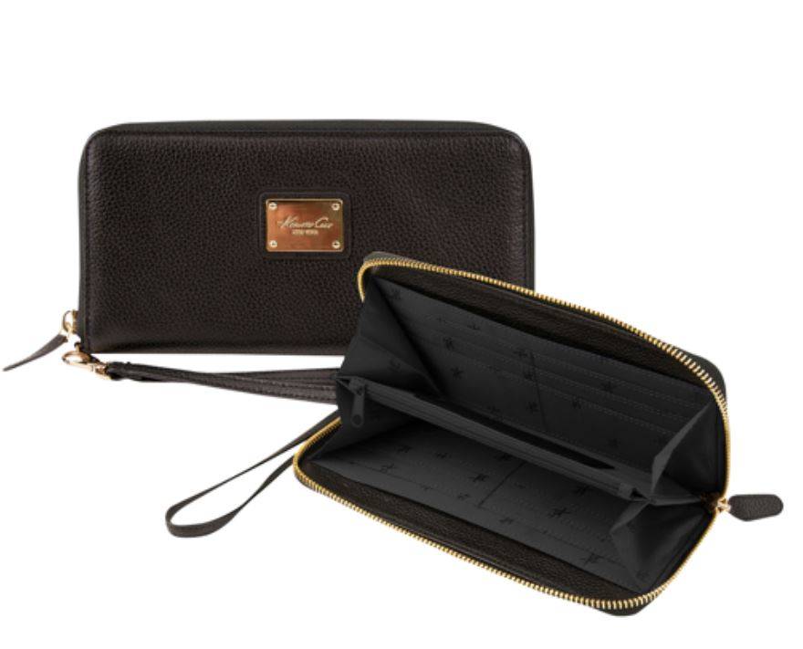 NEW! Cole New York Large Leather Zip Around Clutch Wallet