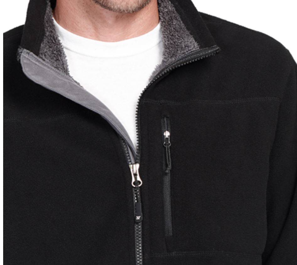 NEW MEN'S WEATHERPROOF 32 DEGREES HEAT SHERPA LINED FLEECE JACKET