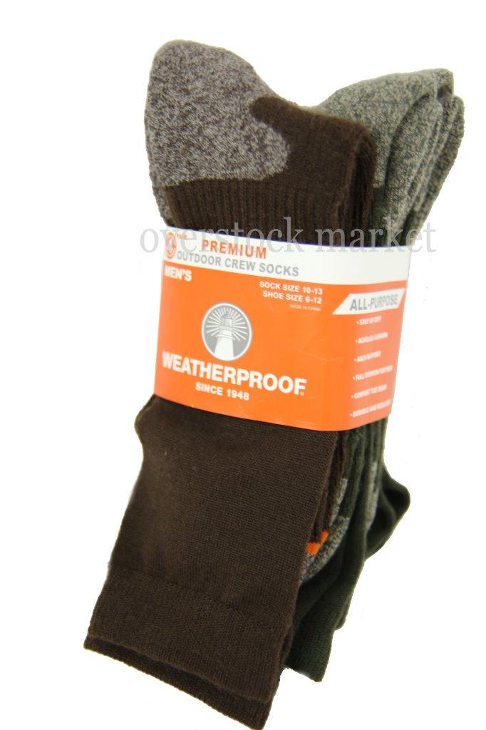 New Weatherproof Premium Outdoor Crew Socks 4 Pair All Purpose Full