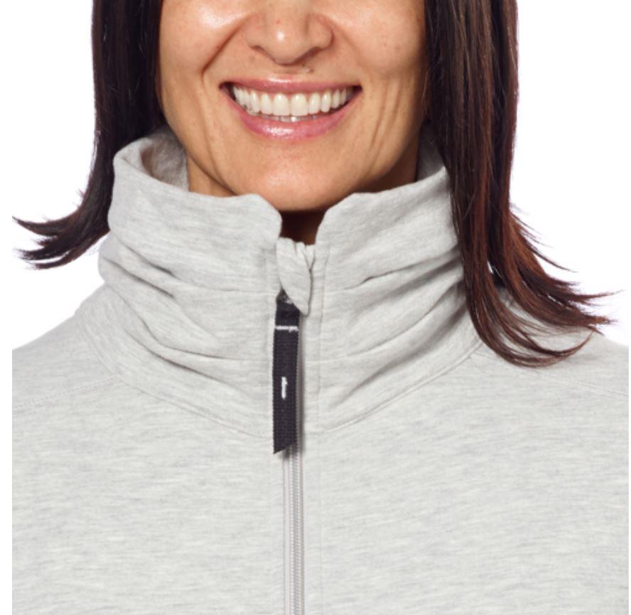 WOMENS TUFF ATHLETICS MOCK NECK FULL ZIP FLEECE LINED JACKET SWEATSHIRT