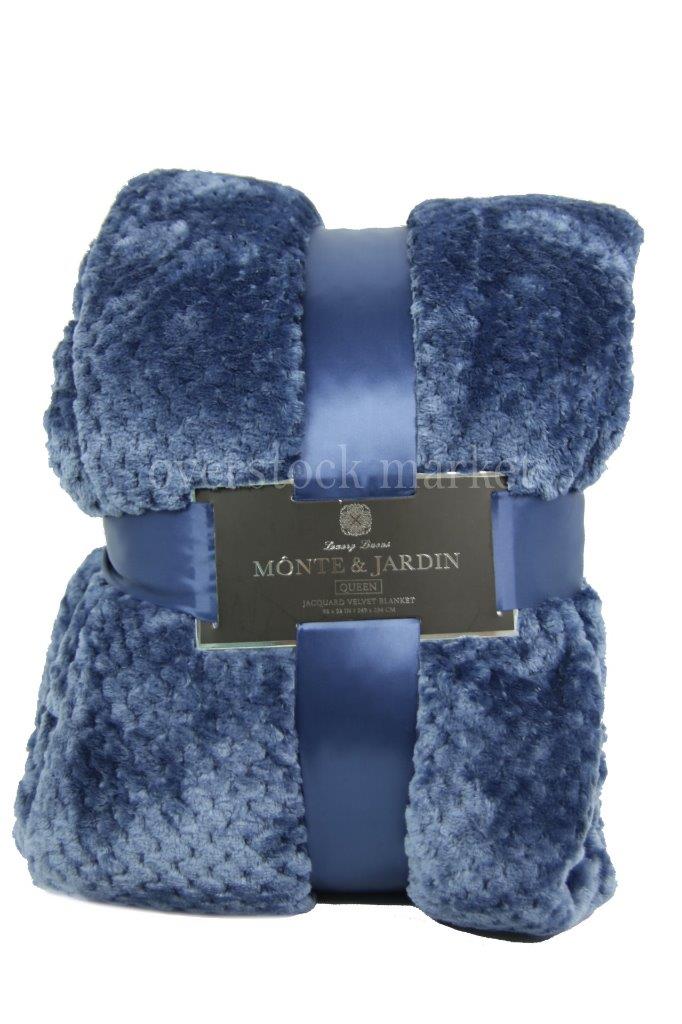 MONTE & JARDIN LUXURY LINENTS JACQUARD VELVET THROW BLANKET! VARIETY