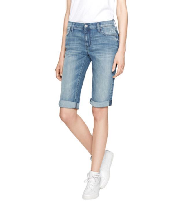 NEW WOMENS DKNY JEANS MID RISE STRETCH BERMUDA SHORT! ADJUSTABLE CUFF