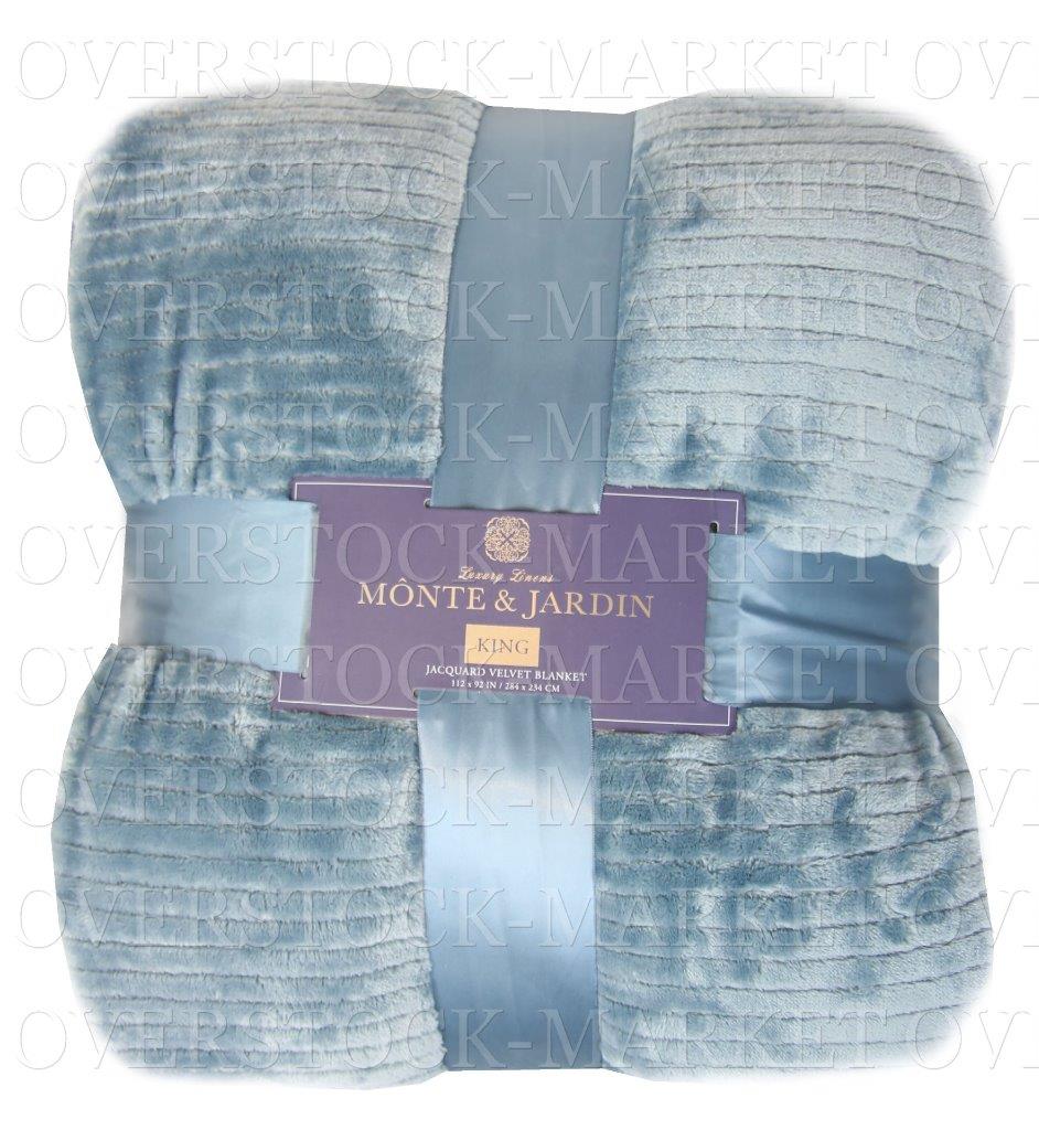 MONTE & JARDIN LUXURY LINENS JACQUARD VELVET BLANKET! VARIETY COLOR