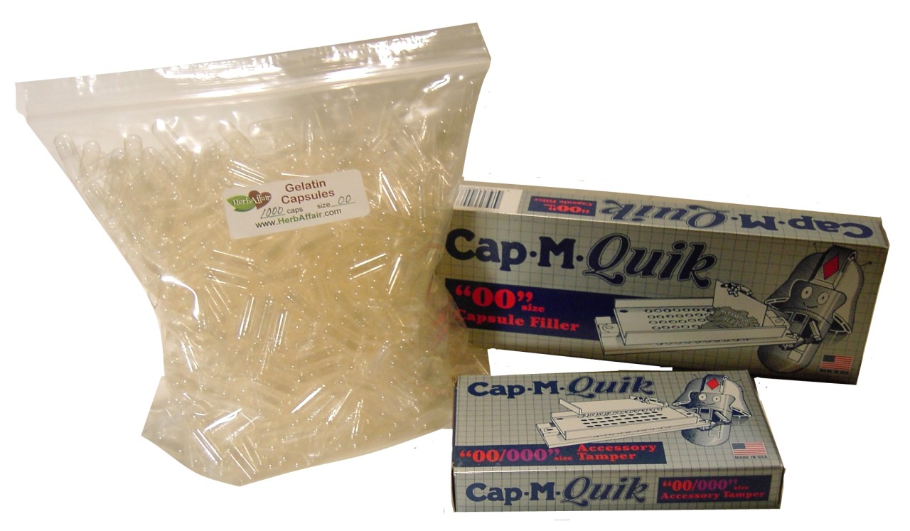 Cap M Quik Complete Starter Kit Capsule Filler Tamper 1000 Gel Caps