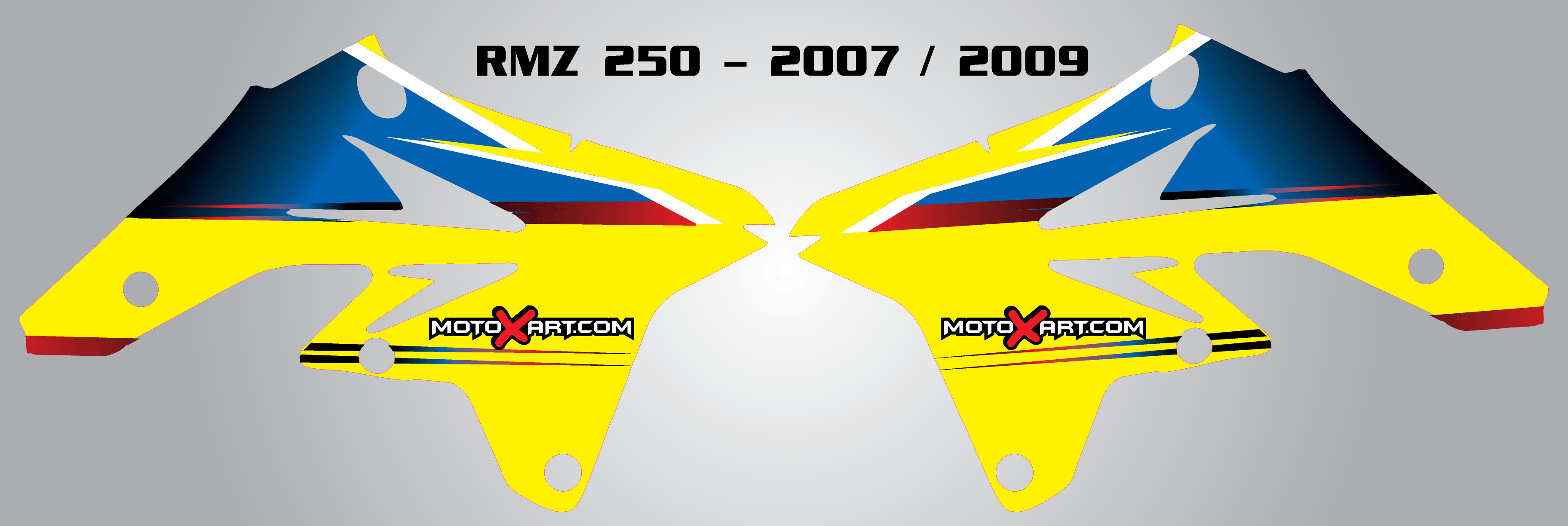 Radiator shroud graphics for Suzuki RMZ 250 0709