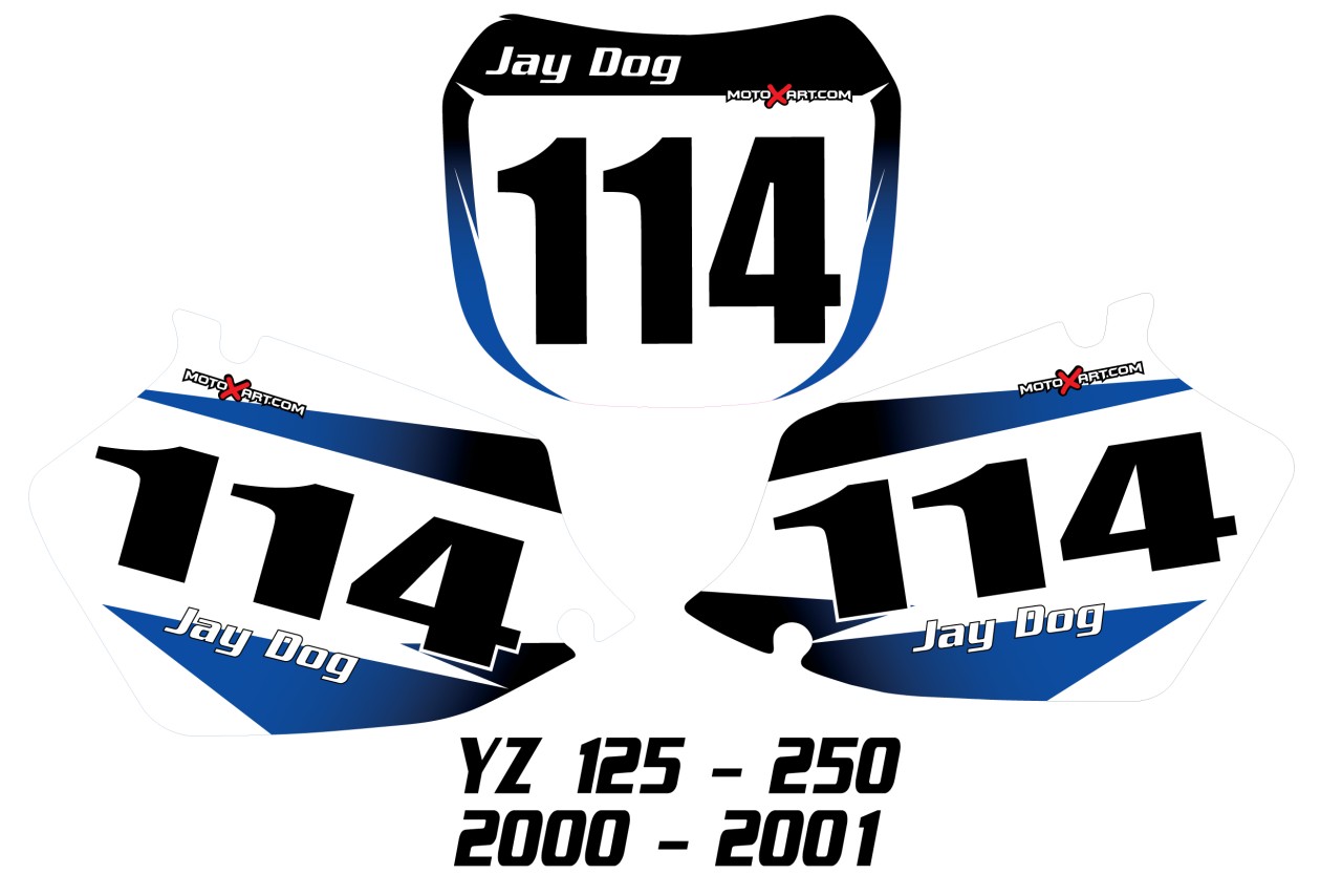 Custom number plates for yamaha YZ 125 250 2000 2001 eBay