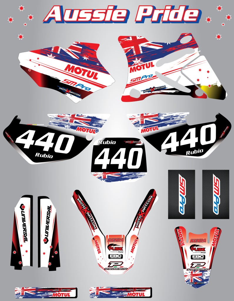 2004 Full Custom Graphic Kit Husqvarna TE TC 250-450 2002 AUSSIE PRIDE