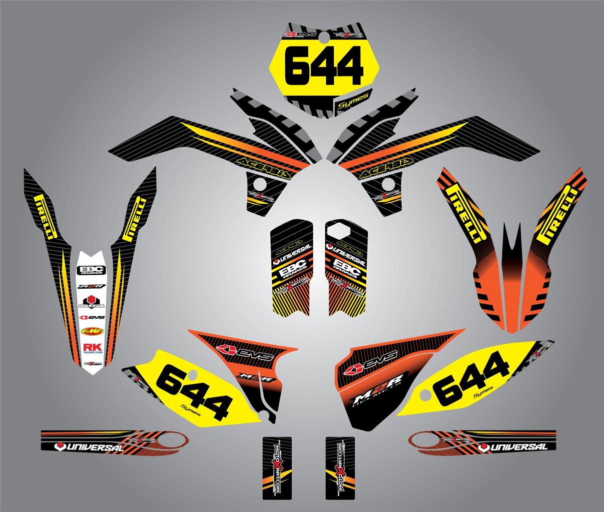 Custom Graphics For Ktm 250 Sx 2005 2006 Factory Style Full