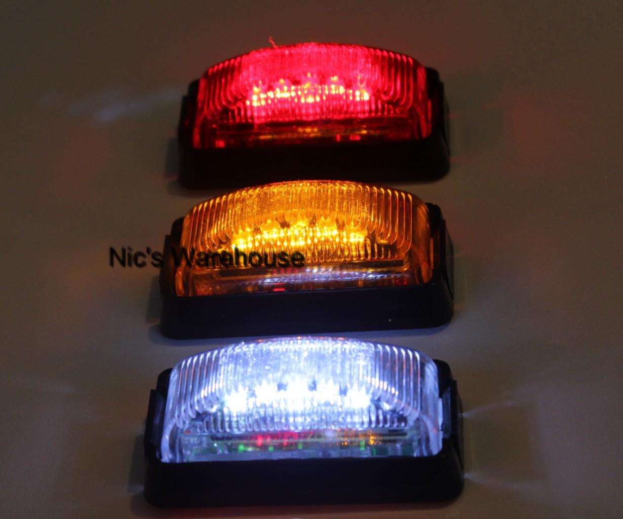10 x 12V 24V LED Marker Clearance Lights Trucks Trailers Caravans