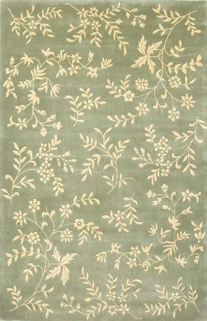 AREA RUG LIGHT MINT GREEN 5 X 8 CREAM IVORY FLORAL NEW