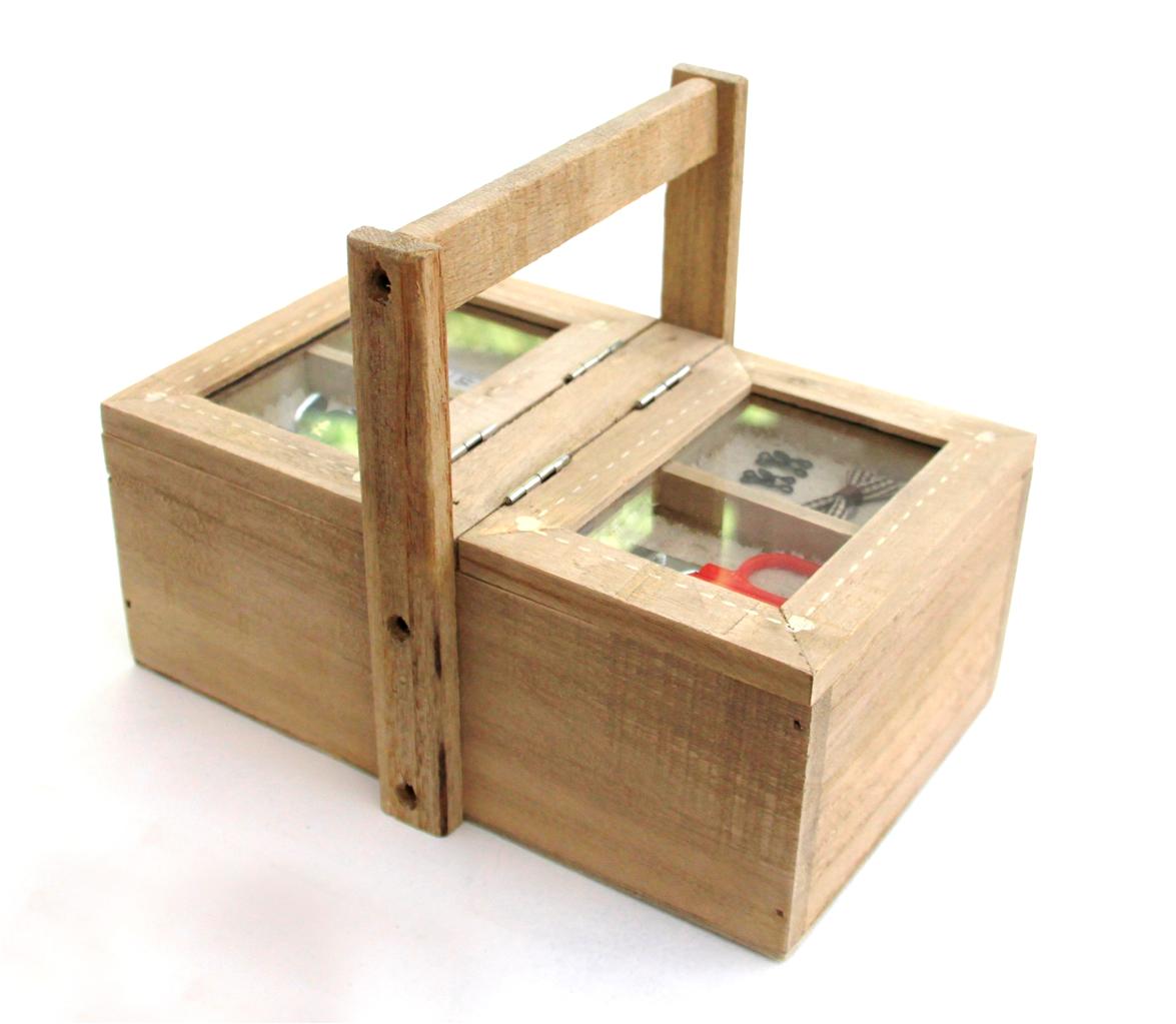 NEW COLLECTIBLE SEWING BOX WITH STORAGE COMPARTMENTS, SEWING DECOR