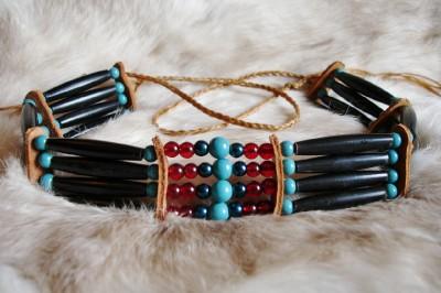 American Buffalo Horn Hairpipe Choker w 