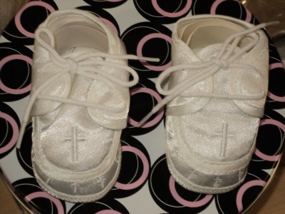 Baby  White Shoes on Baby Boys White Christening Baptism Shoes 224  Size 2   Ebay