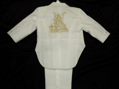 Baby Baptism Suits on Baby Boy Christening Baptism White Suit  W1  Sz 3m 6m 12m 18m 24m 2t