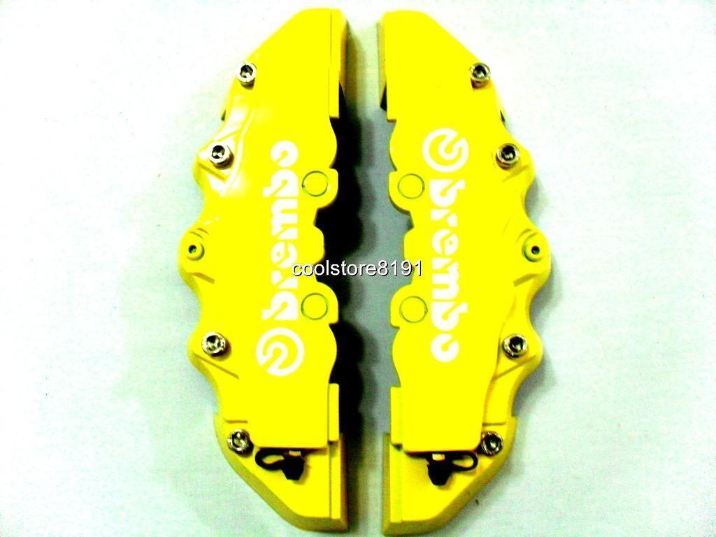 NEW BIG YELLOW BREMBO LOOK BRAKE CALIPER COVER F/R 4PCS eBay