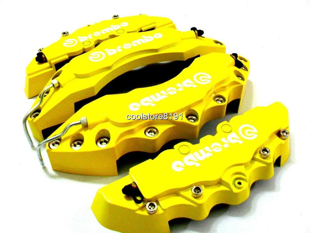 NEW BIG YELLOW BREMBO LOOK BRAKE CALIPER COVER F/R 4PCS eBay