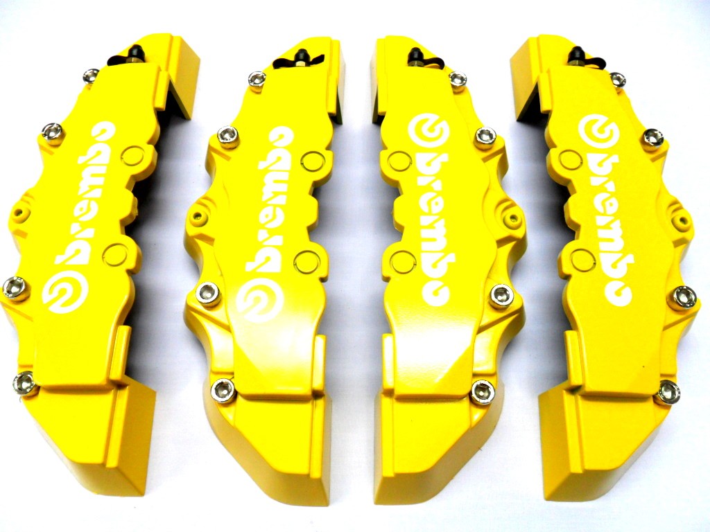 NEW YELLOW BREMBO LOOK BRAKE CALIPER COVER F/R 4 PCS eBay