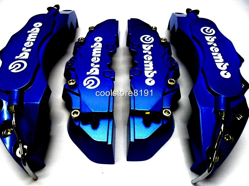 NEW BIG DARK BLUE BREMBO LOOK BRAKE CALIPER COVER F/R 4 PCS eBay