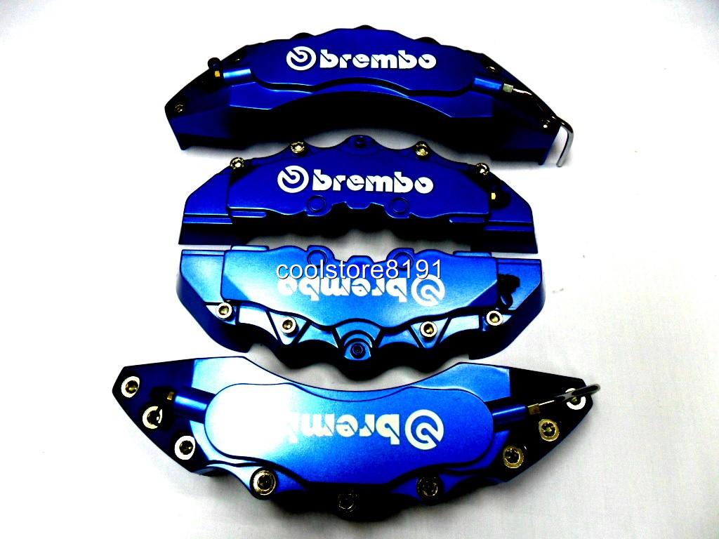 NEW BIG DARK BLUE BREMBO LOOK BRAKE CALIPER COVER FRONT & REAR 4PCS eBay