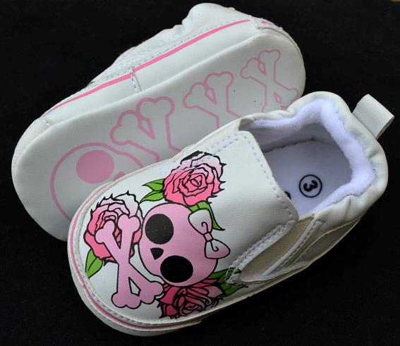 White Skull Bow Kids Baby Girl Shoes Size 3 4 | eBay