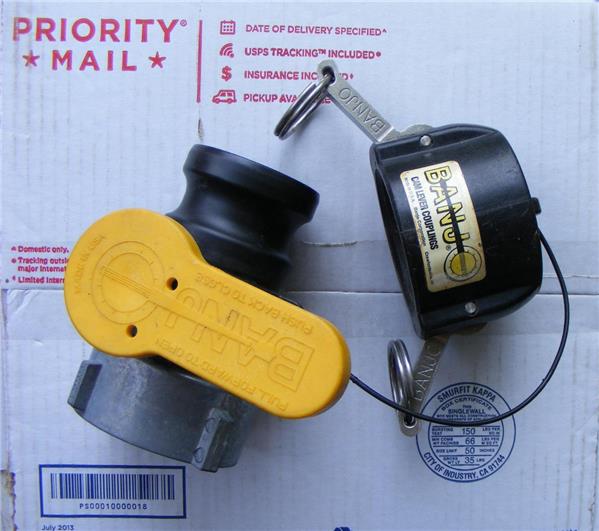 Banjo IBC 2" Spin Weld Mauser Tote Tank Valve v20280A/B 20 PSI w/Cam