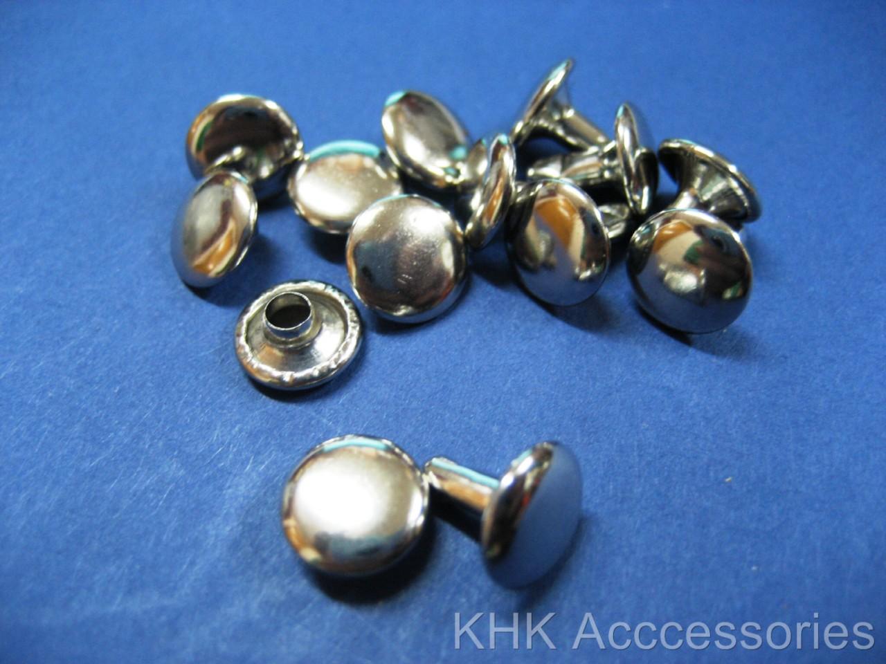 Tandy Leather Craft 9mm Double Cap Rivets Nickel Silver / Antique