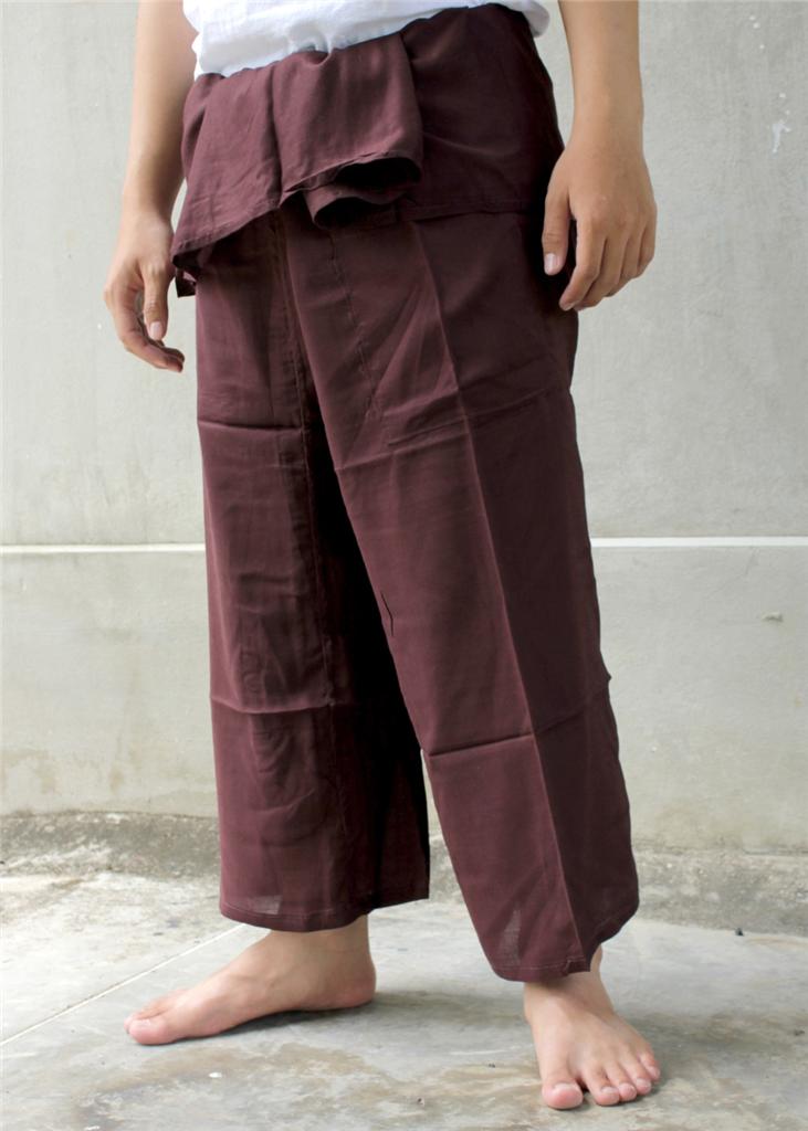 Thai Fishermans Long Meditation Unisex PANTS YOGA TROUSERS Massage RAYON COTTON eBay