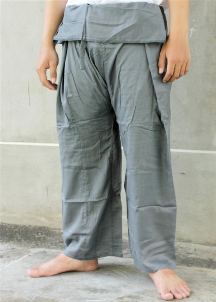 THAI FISHERMAN PANTS Rayon Trousers Yoga Massage 100 Cotton wrap long