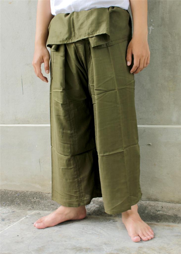 Thai Fishermans Long Meditation Unisex PANTS YOGA TROUSERS Massage RAYON COTTON eBay