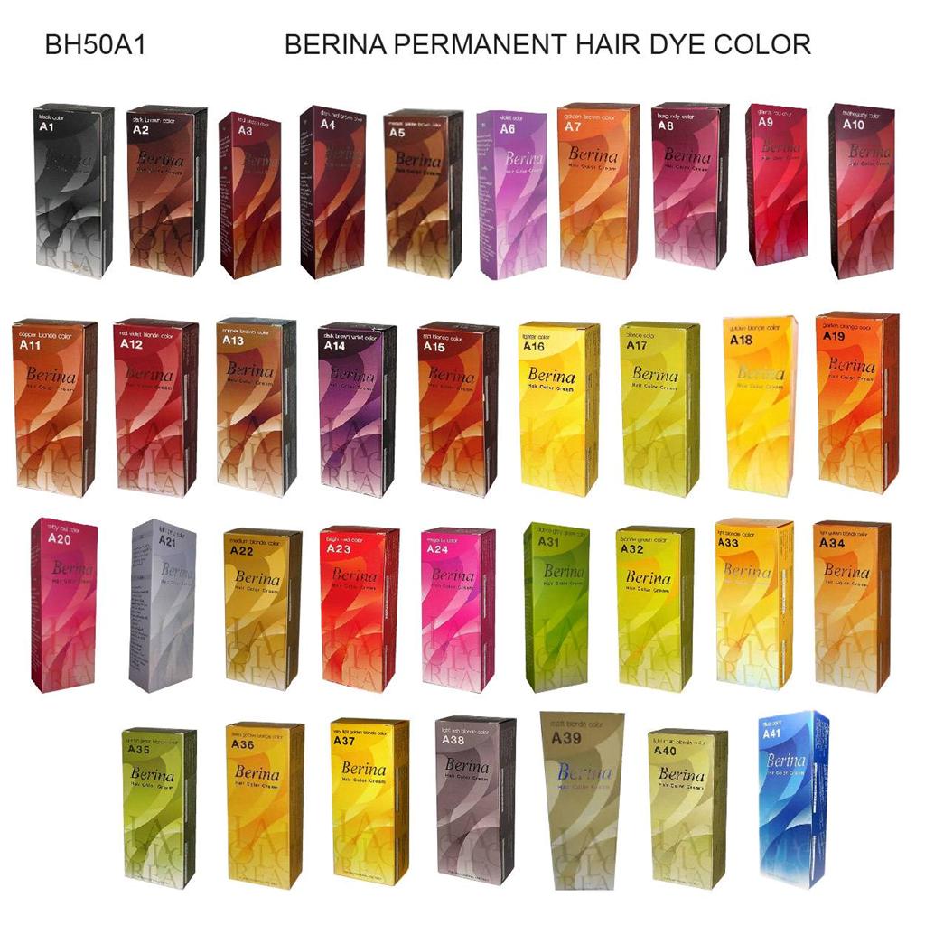Berina Perment Hair Dye Color Colour Cream Cool Hot Crezy Shades Fashions