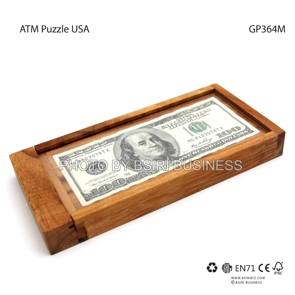 NEW wooden Banknote ATM Puzzle Dollar Brain teaser toy games tricky money Puzzle eBay