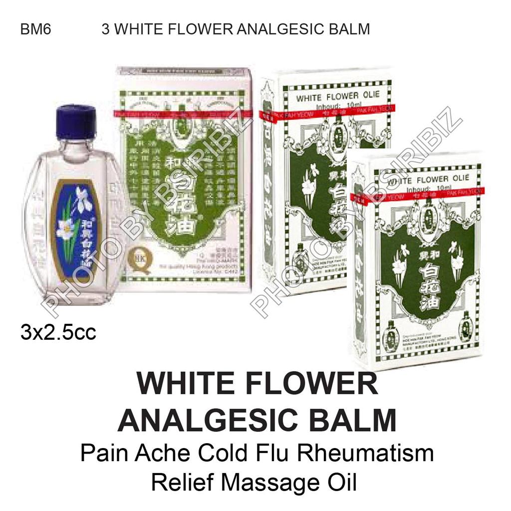 WHITE FLOWER OIL BALM ANALGESIC Pain Ache Cold Flu Rheumatism Relief